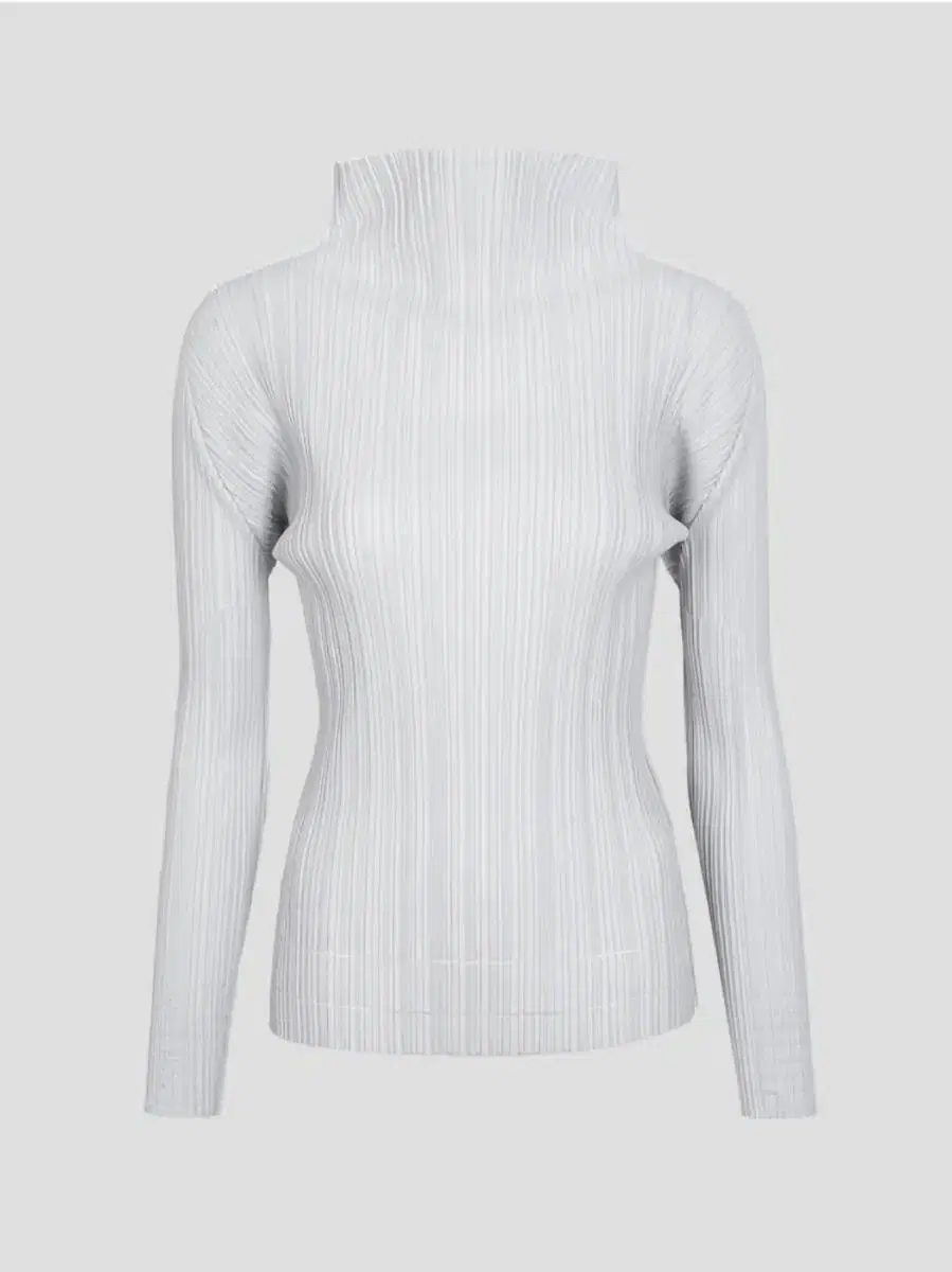 Issey Miyake Pleated Long Sleeve Top Soft Pleated Long Sleeve Top Light Gray F