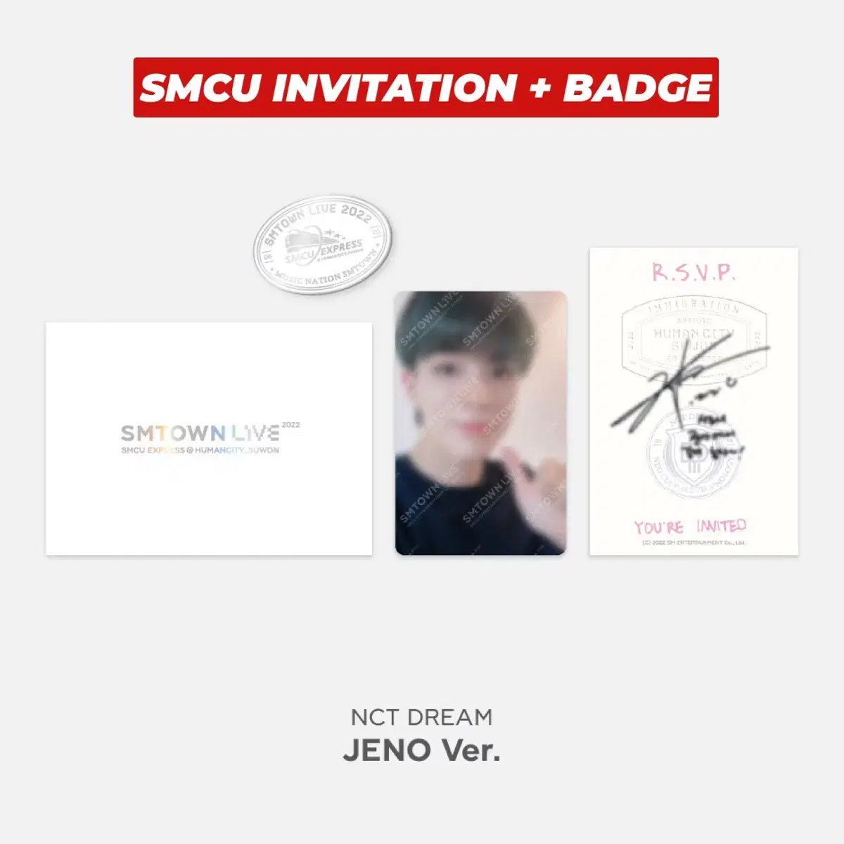 SMCU badgejeno invitationjeno photocard jeno wts jeno badge