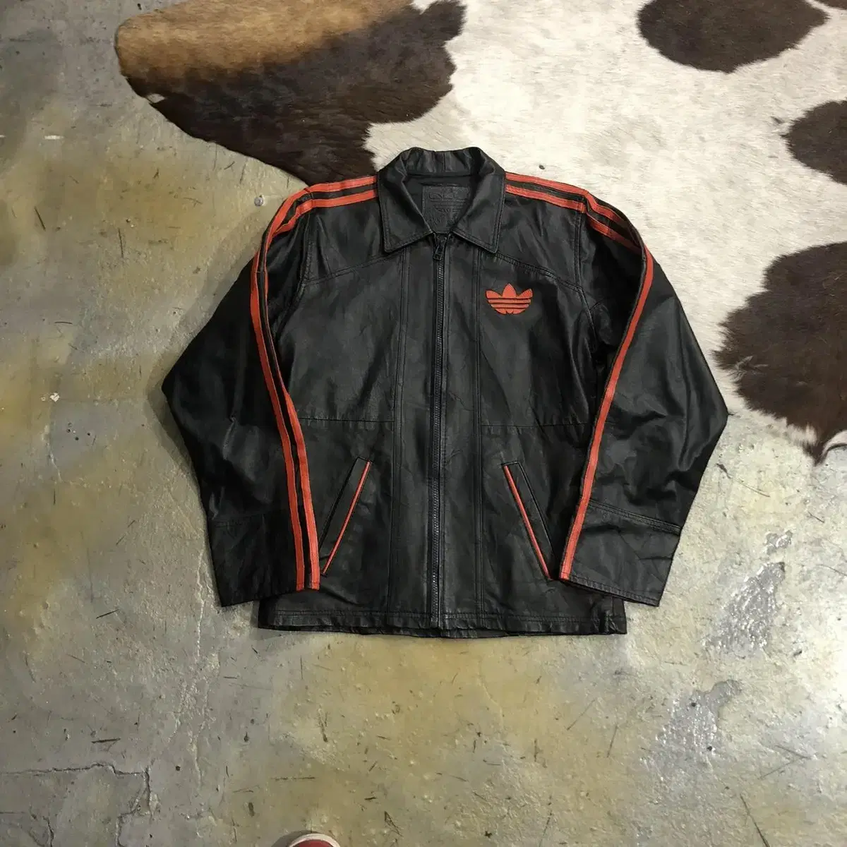 S 80s Adidas Leather Firebird Jacket A3960