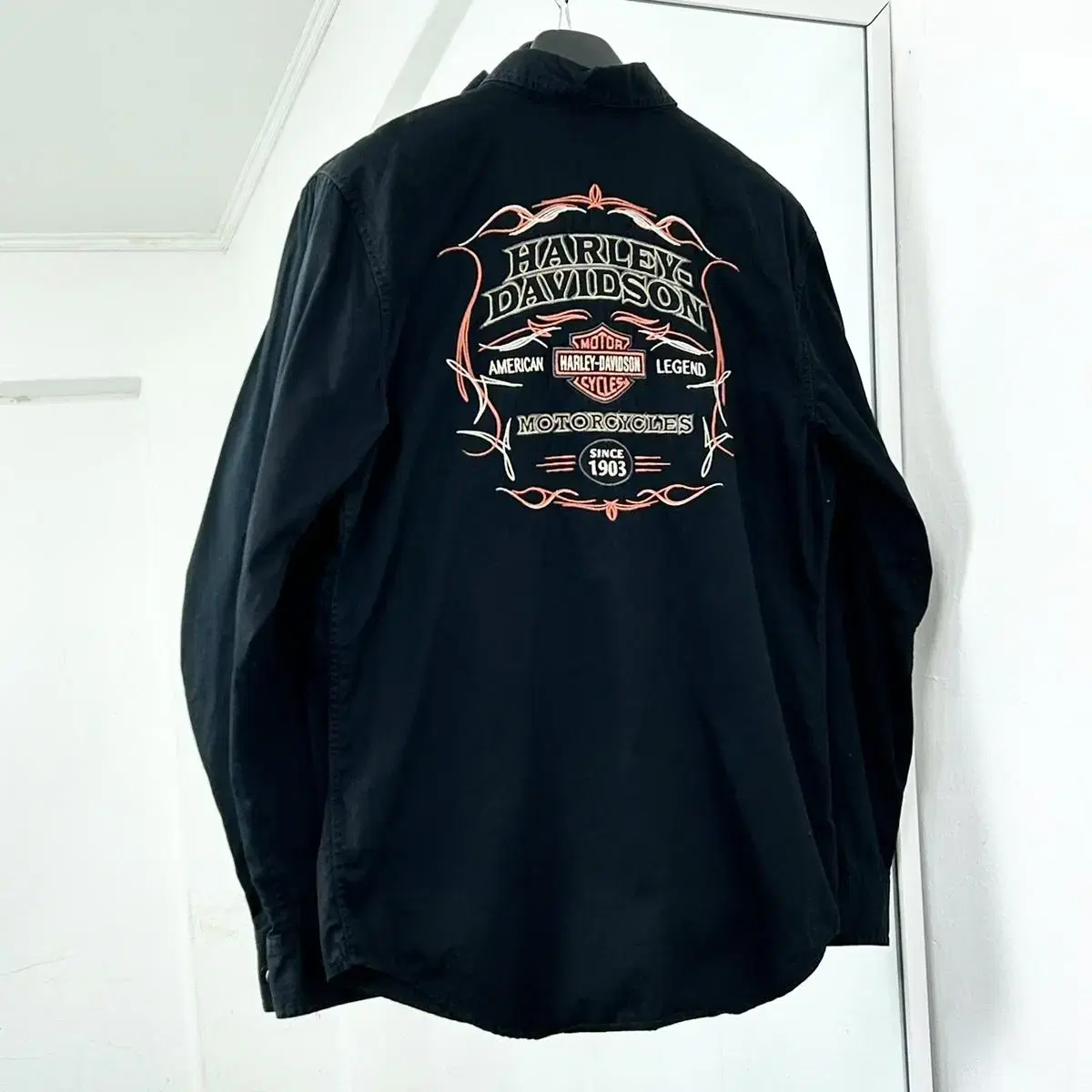 Harley-Davidson Embroidered One-Pocket Black Shirt