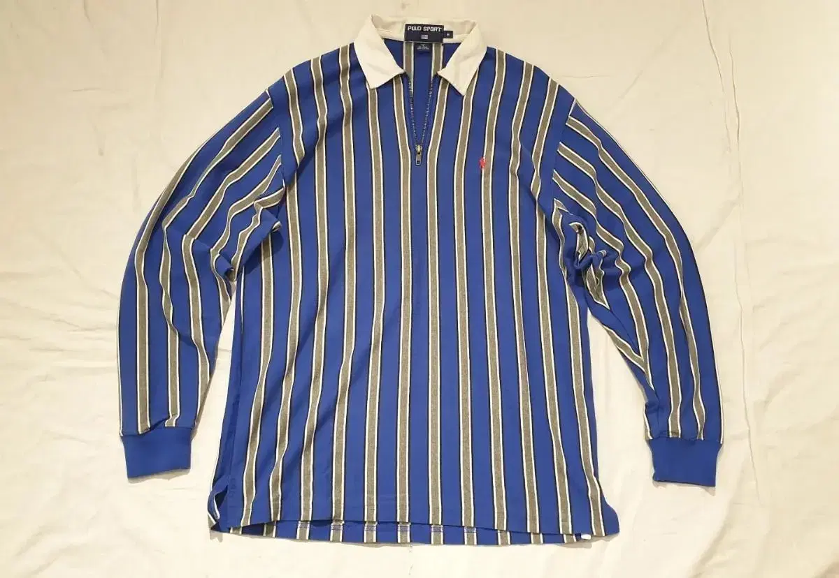 L~>90s Polo Sport Zip-up Kara Shirt