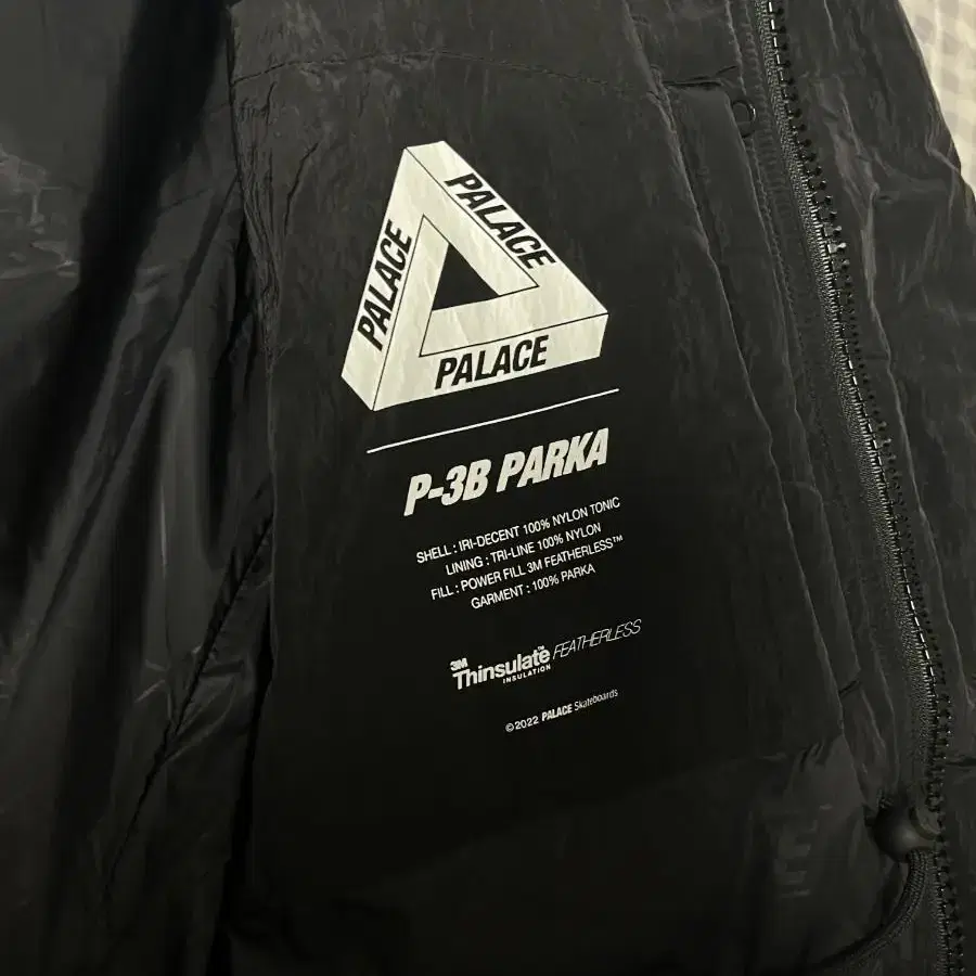 Palace P-3B Baffle Parka Black - 22FW