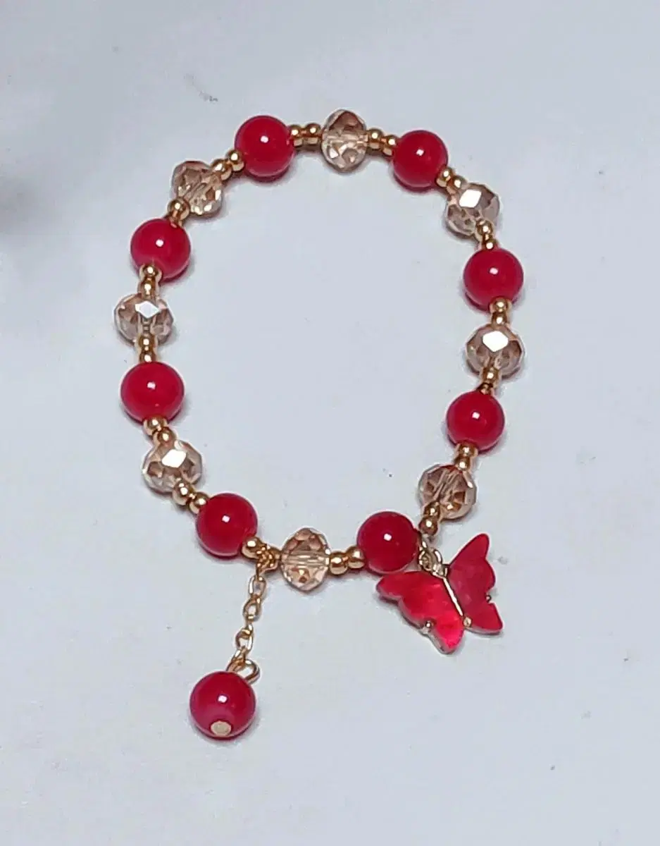 Red Beads Butterfly Bracelet