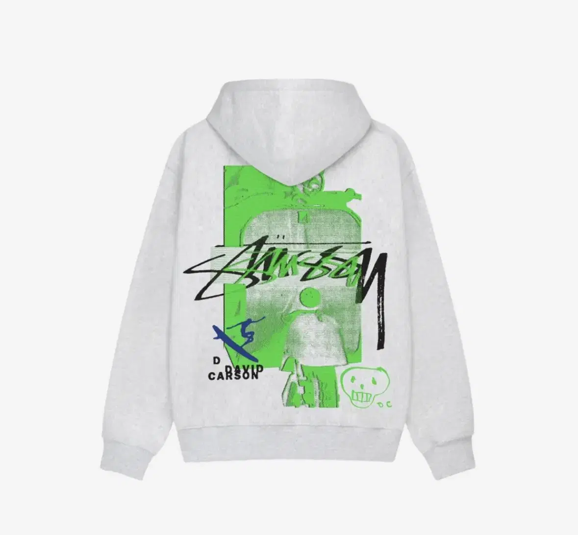 Stussy David Carson Vespa Hooded Ash Heather (Sizes L/XL)