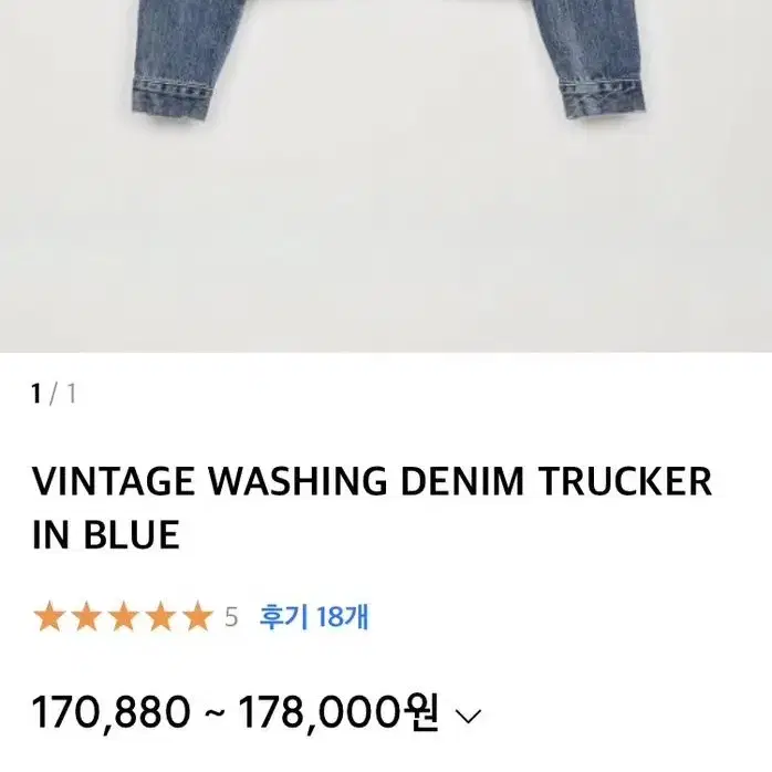 마뗑킴VINTAGE WASHING DENIM TRUCKER IN BLUE