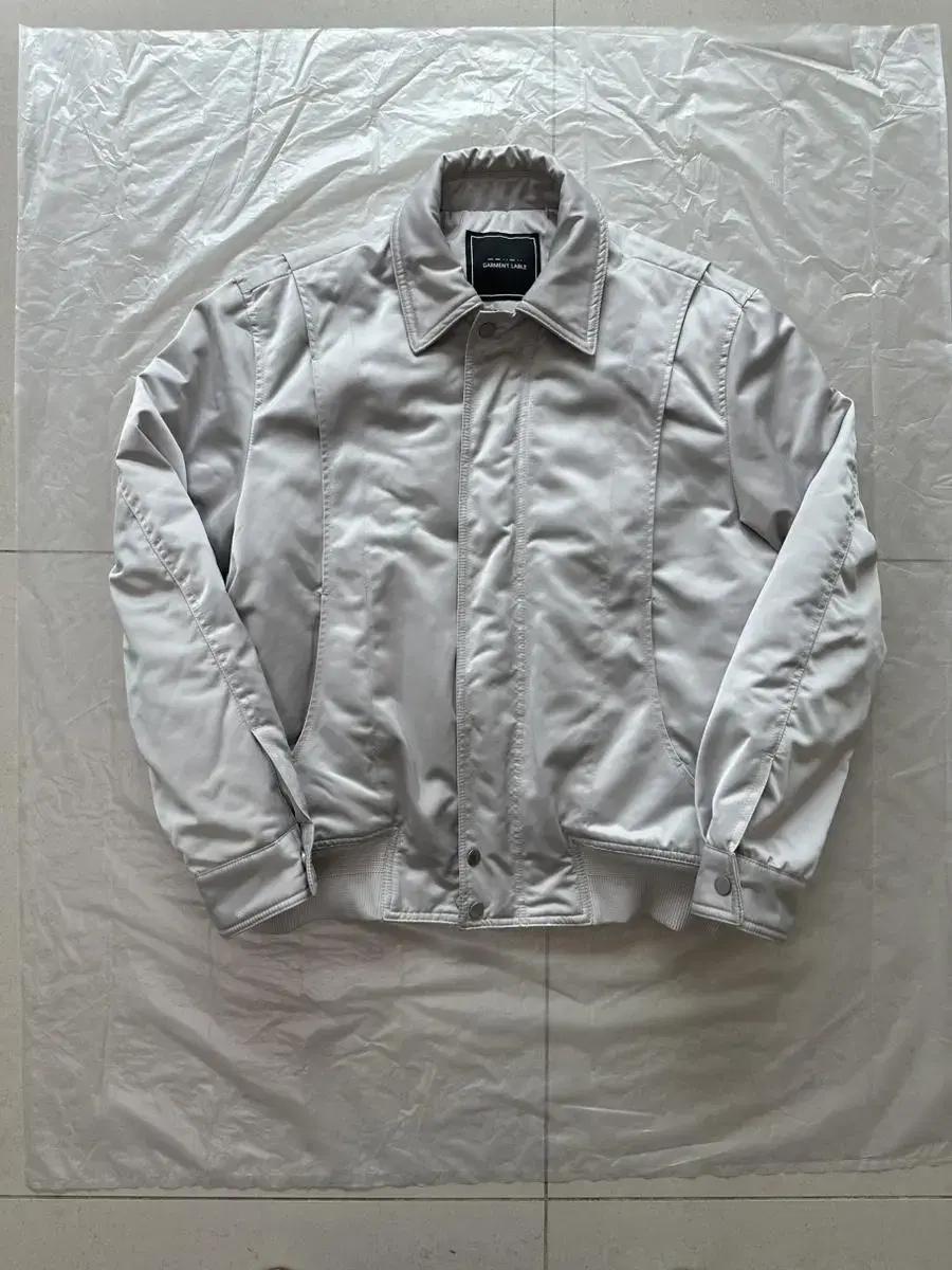 Garmontable Satin Bomber Jacket Greysh Beige S