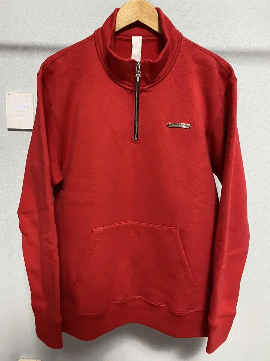 [L] Chromehearts Semi Precious Hollywood Half Zip Up Red