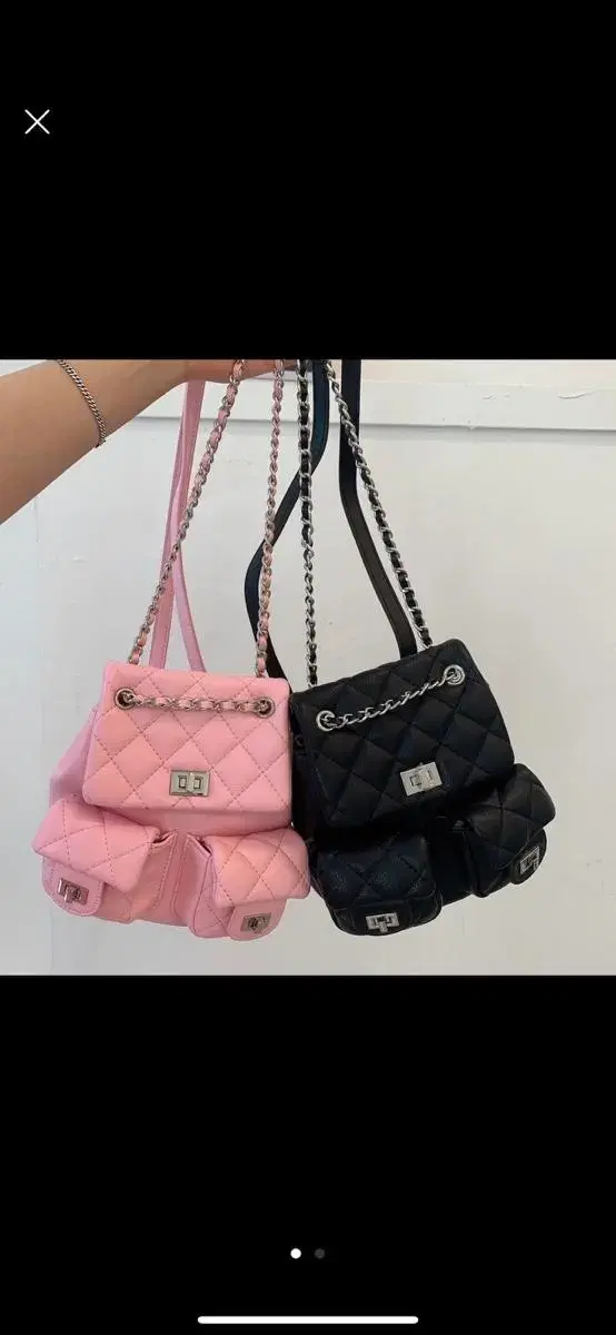 Yuna's Exclusive Cowhide Quilted Backpack (Black)