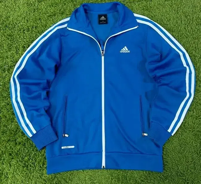 Adidas bloo blue blue white blue tracktop jersey zip-up 90/S