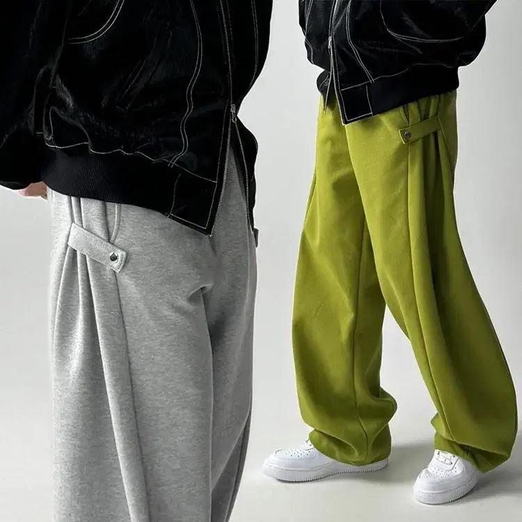 Button Men's Wide Leg Pants Sweatpants Balloon Pants Trousers