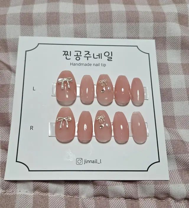 여리리본 수제네일팁(신상)