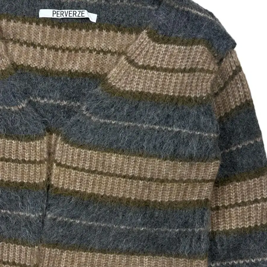 [퍼버즈] PERVERZE stripe mohair cardigan