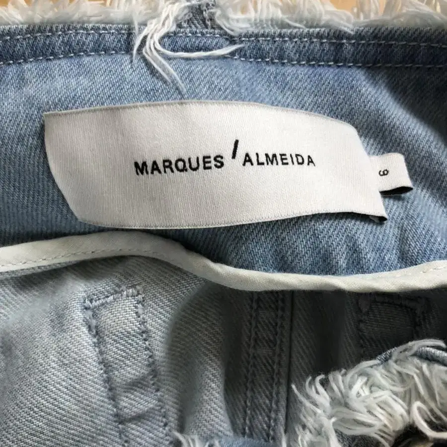 Marques Almeida 17ss 데님 랩 버클 프릴 스커트