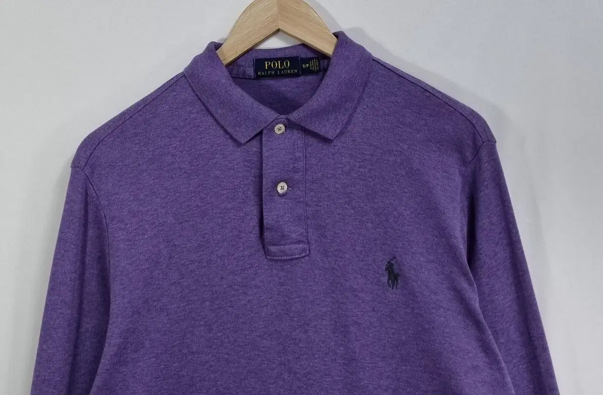 S) Polo Ralph Lauren Purple PK Long Sleeve Tee