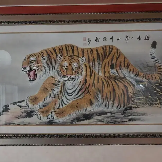 빈티지액자 빈티지그림 호랑이그림 동양풍그림