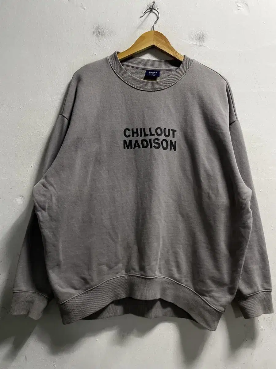 100-105 SPAO Pigmented Gray Loose Fit Sweatshirt Tops Genuine