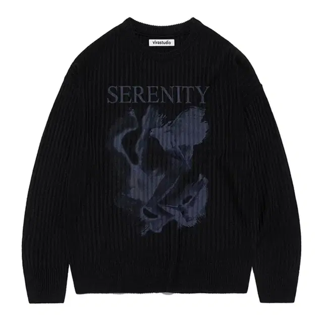 비바스튜디오 니트 SERENITY PRINTING KNIT BLACK