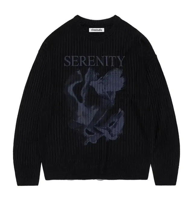 비바스튜디오 니트 SERENITY PRINTING KNIT BLACK