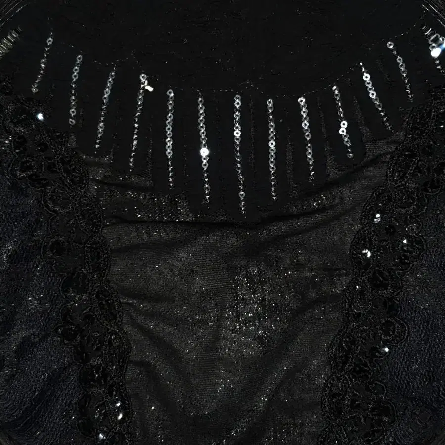 Vintage Black Goth shirring lace top