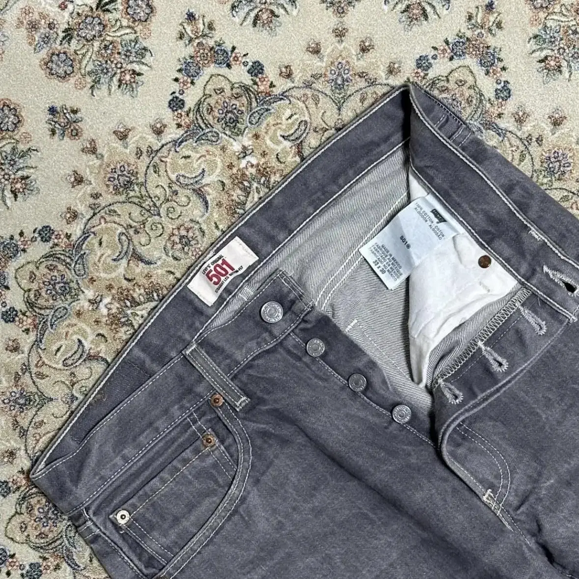 Levis 501 Charcoal Jeans