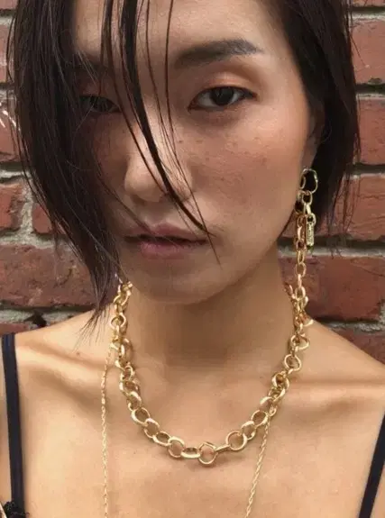 어거스트하모니 bold circle chain necklace