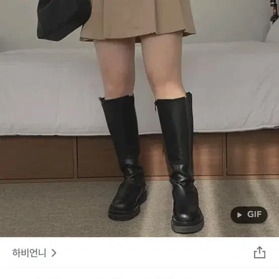 하비언니 플리츠 코튼 미니스커트 베이지 m사이즈