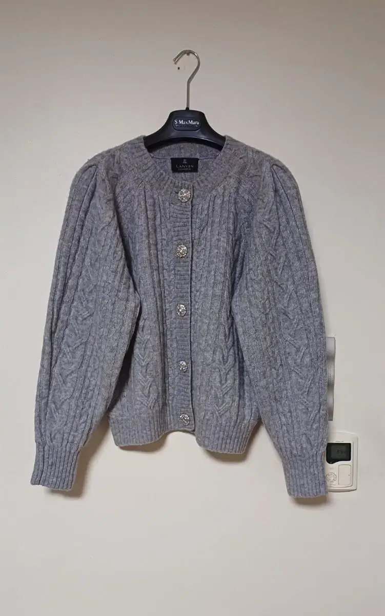 Lanvin jewelry button gray cardigan (F)