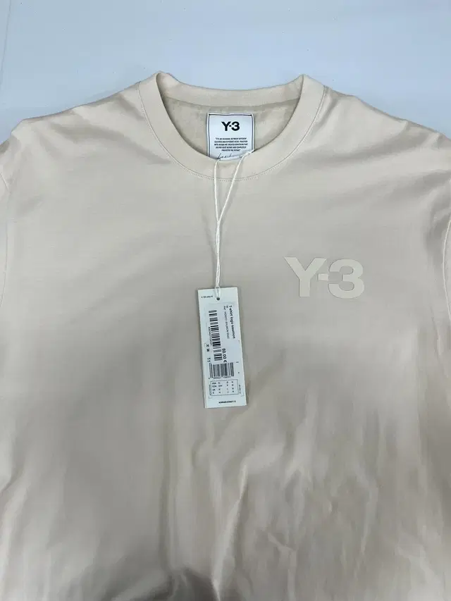 Y-3 로고 프린트 린넨 반팔 티셔츠