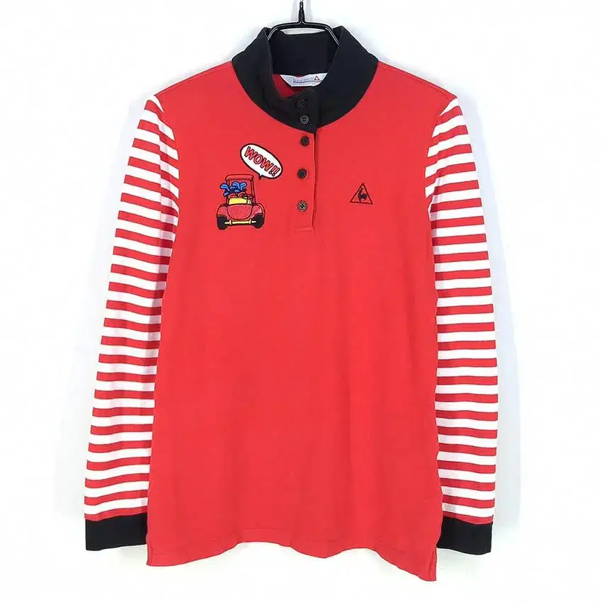 Le Coq Golf Women's Striped Long Sleeve Tee Red (HU29905)