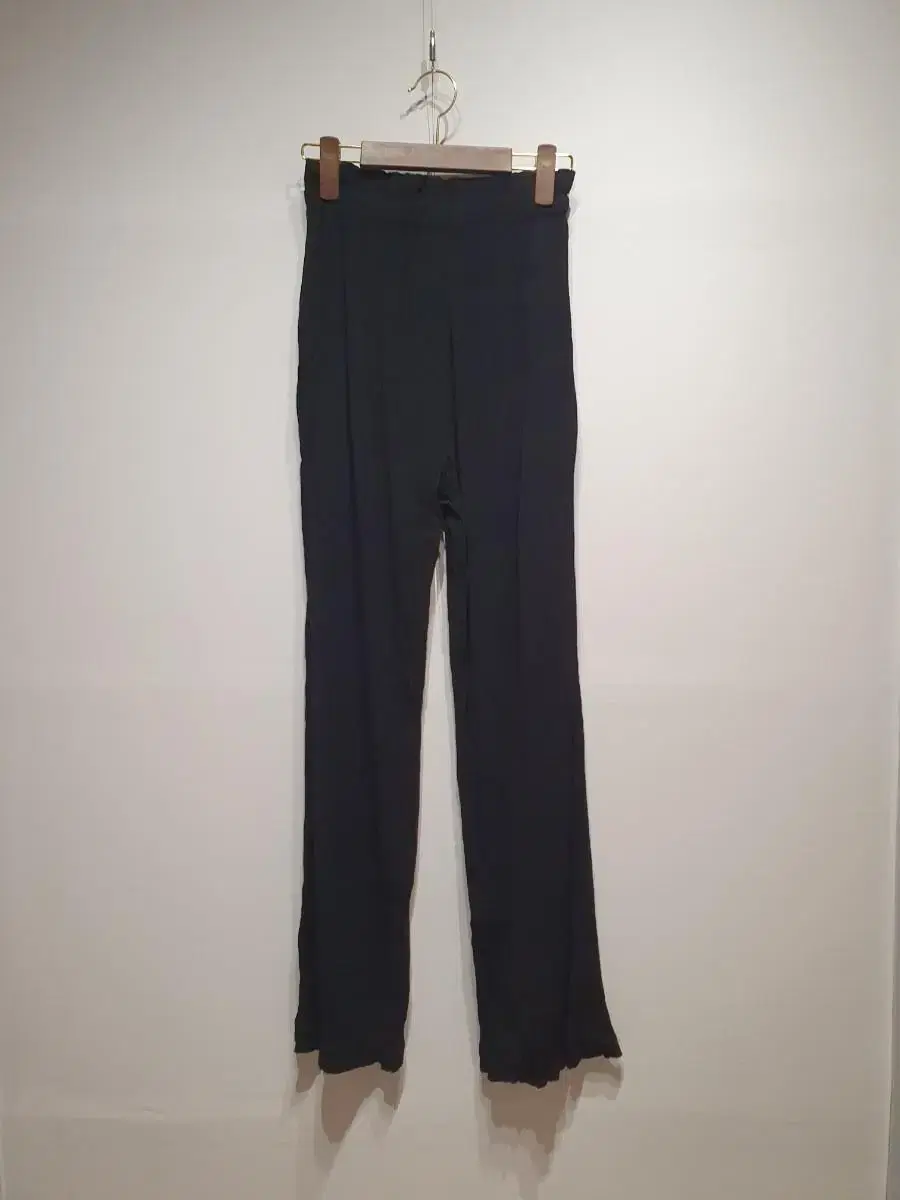 [Free Shipping] Bonded Pleated Banding Pants Pleated Pants Black F