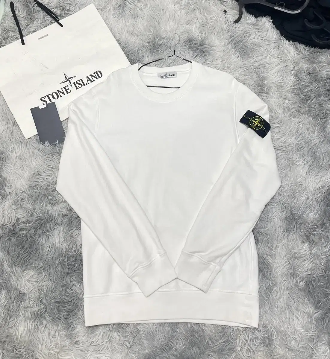 [New, L] Stone Island White Man-to-Man Department Store Edition New