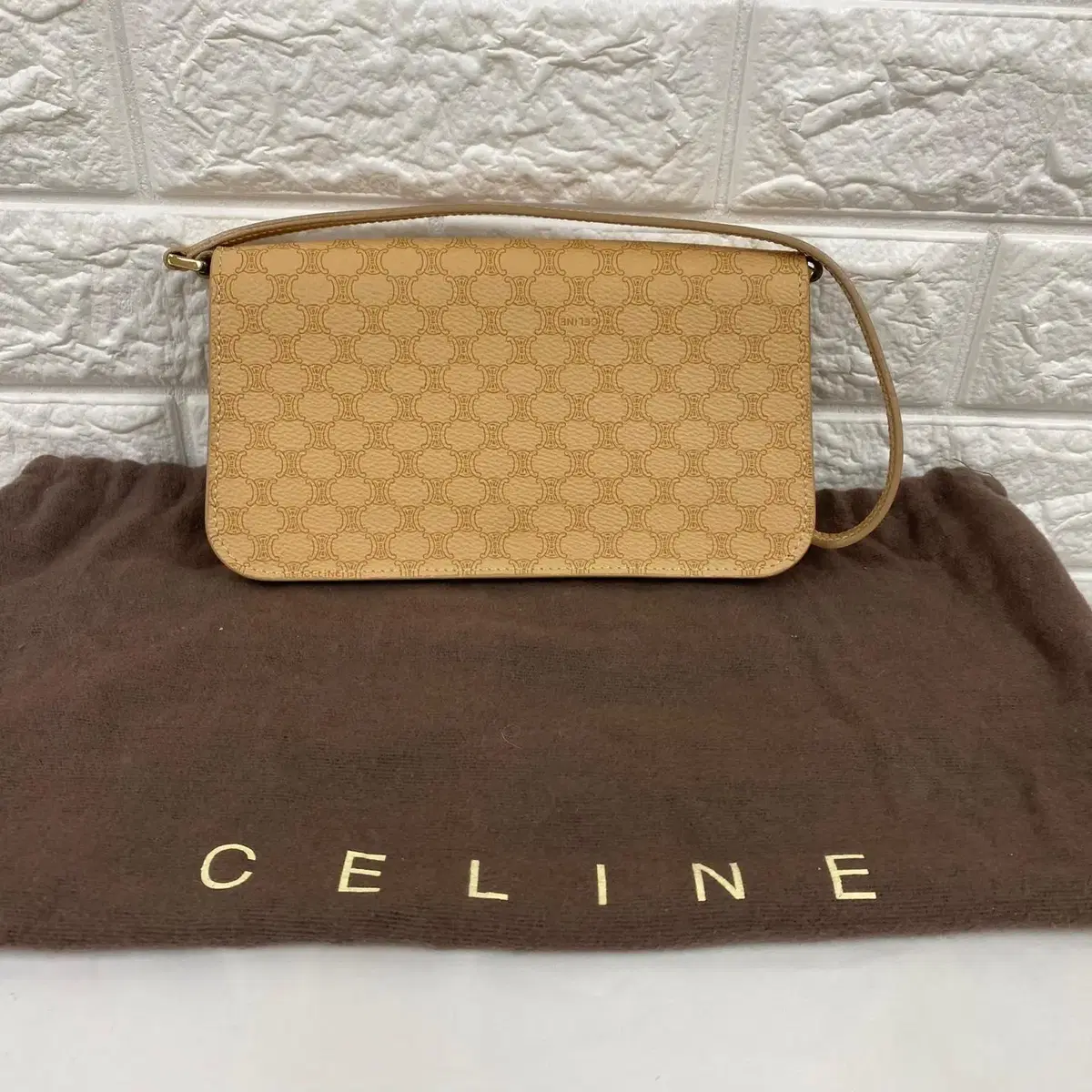 CELINE / 빈티지 셀린느 연베이지 마카담 미니 숄더백