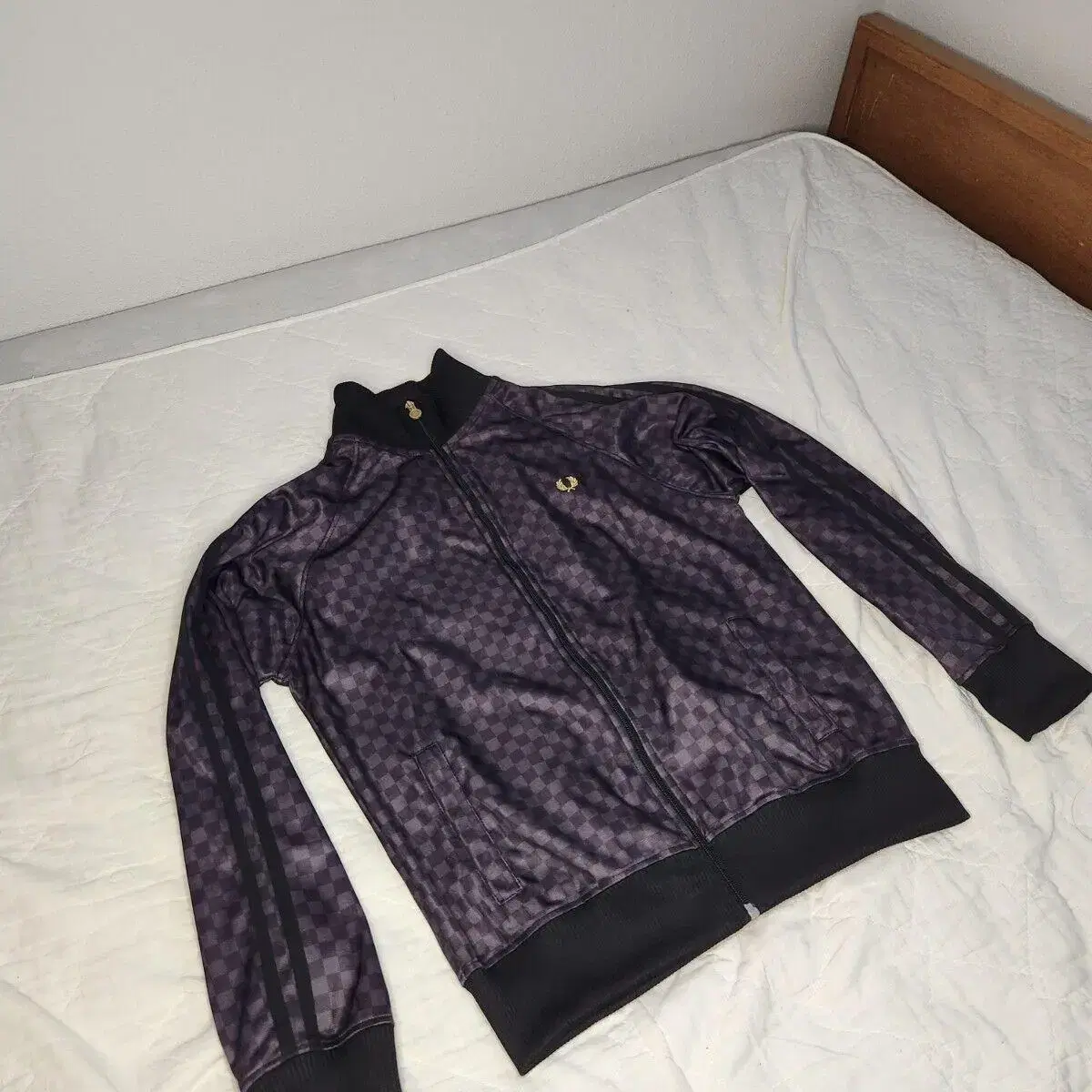 fred perry purple checker jacket (M)