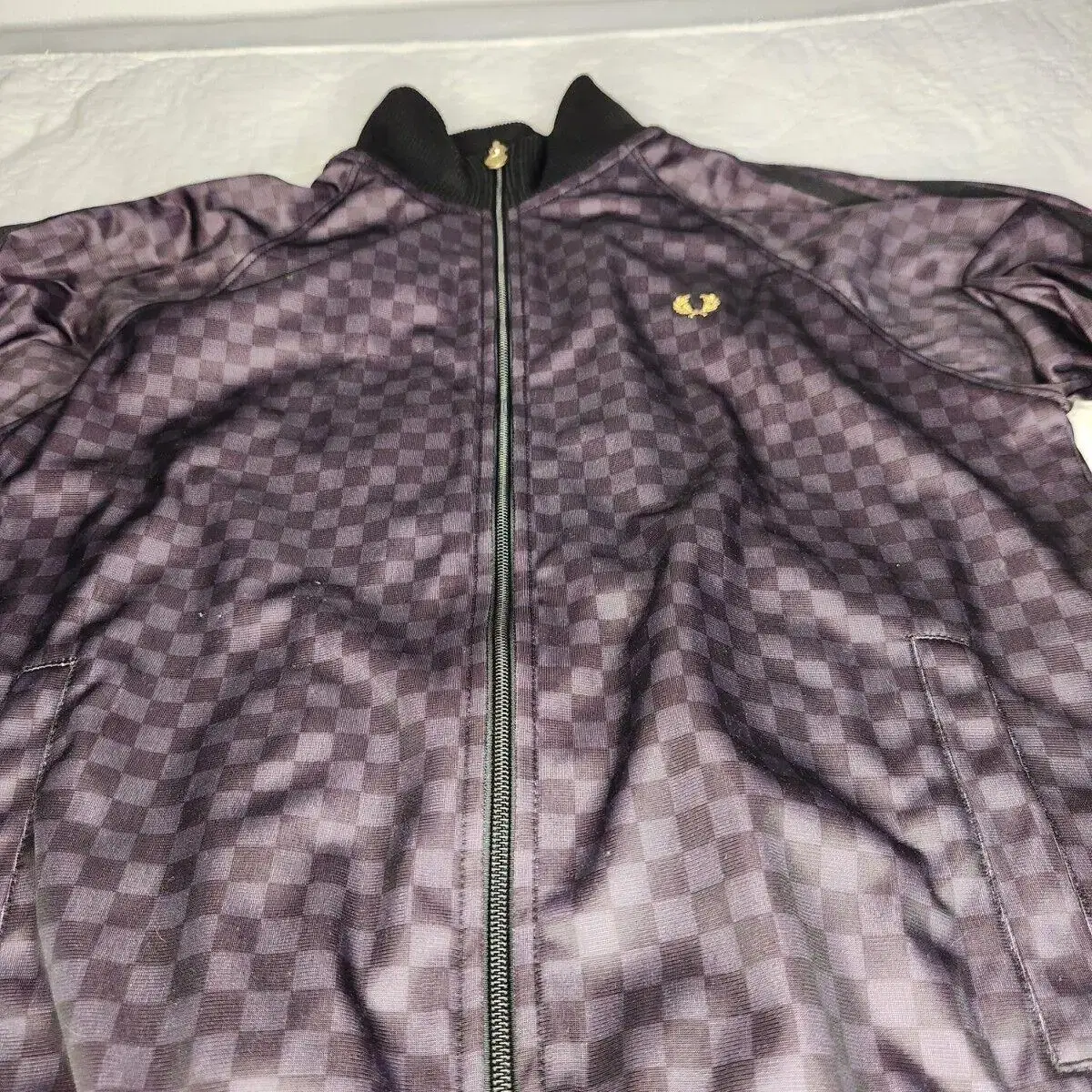 fred perry purple checker jacket (M)