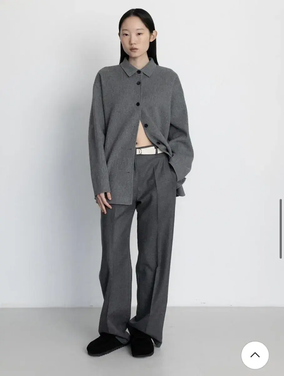 르셉템버 CANVAS BELT POINT WOOL PANTS [GRAY]