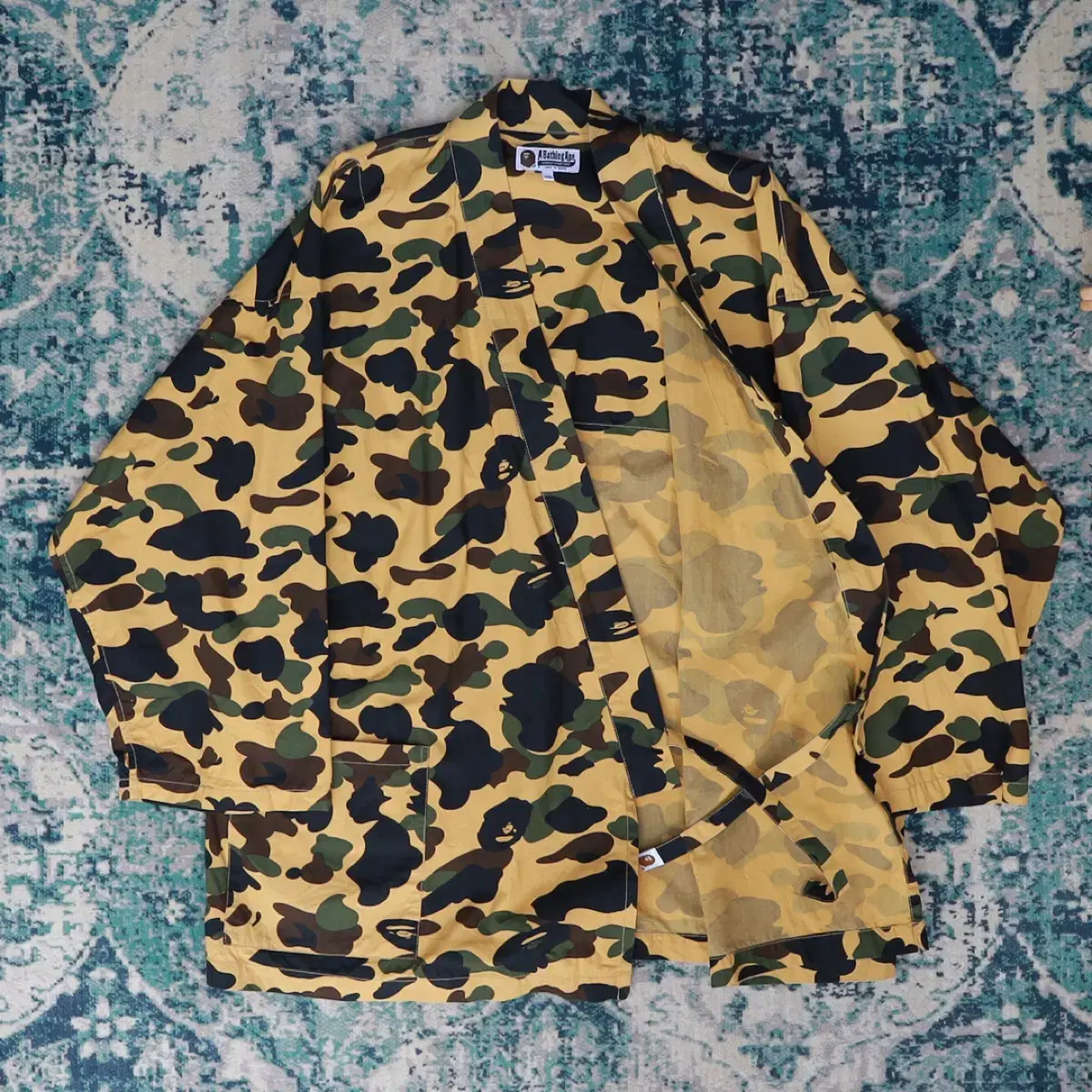 BAPE 베이프 1ST 카모 황계 기모노 셔츠 2XL