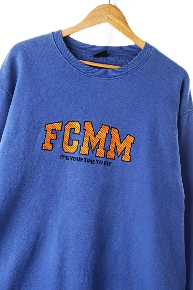 (XL) FCMM 맨투맨 티셔츠 블루 박시핏 올드스쿨-B8C8