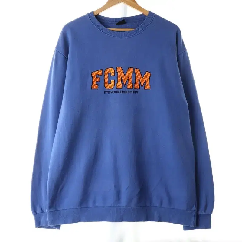 (XL) FCMM 맨투맨 티셔츠 블루 박시핏 올드스쿨-B8C8