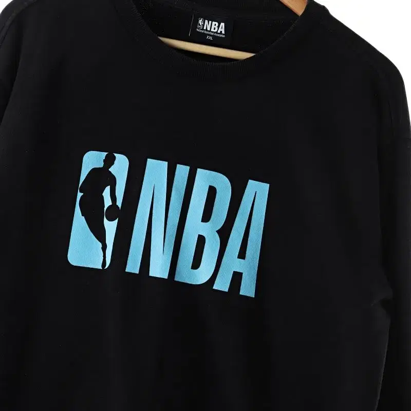 (2XL) NBA 엔비에이 맨투맨 티셔츠 빅사이즈 블랙 박시핏-B8FB