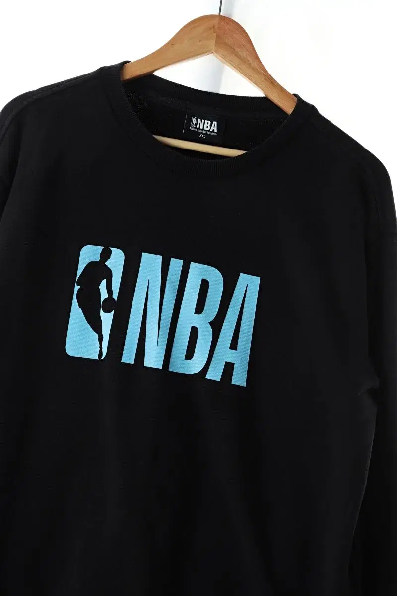 (2XL) NBA 엔비에이 맨투맨 티셔츠 빅사이즈 블랙 박시핏-B8FB