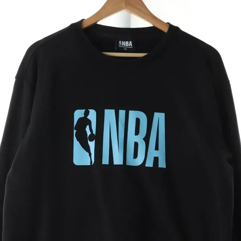 (2XL) NBA 엔비에이 맨투맨 티셔츠 빅사이즈 블랙 박시핏-B8FB