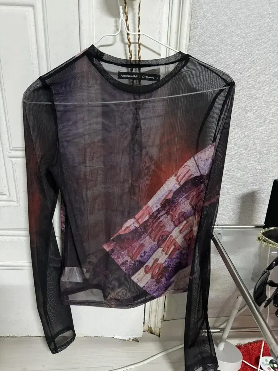 Anderson Belle see-through mesh print T-shirt