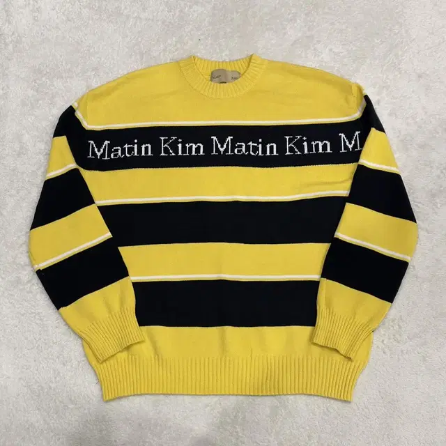 마뗑킴 MATIN STRIPE 니트 PULLOVER IN YELLOW F