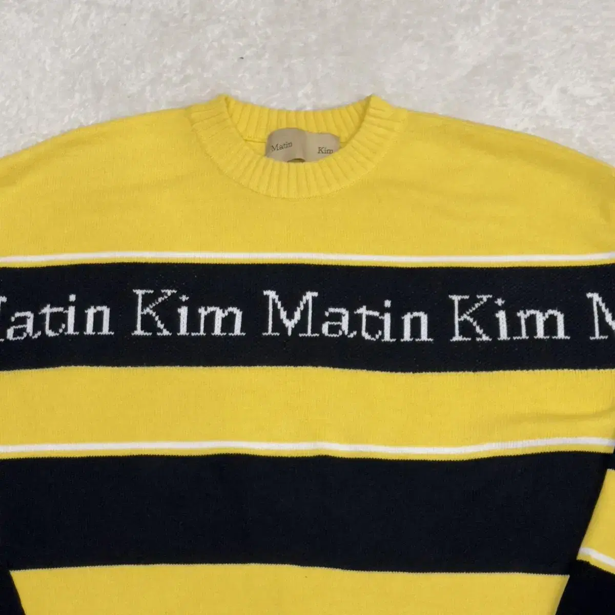 마뗑킴 MATIN STRIPE 니트 PULLOVER IN YELLOW F