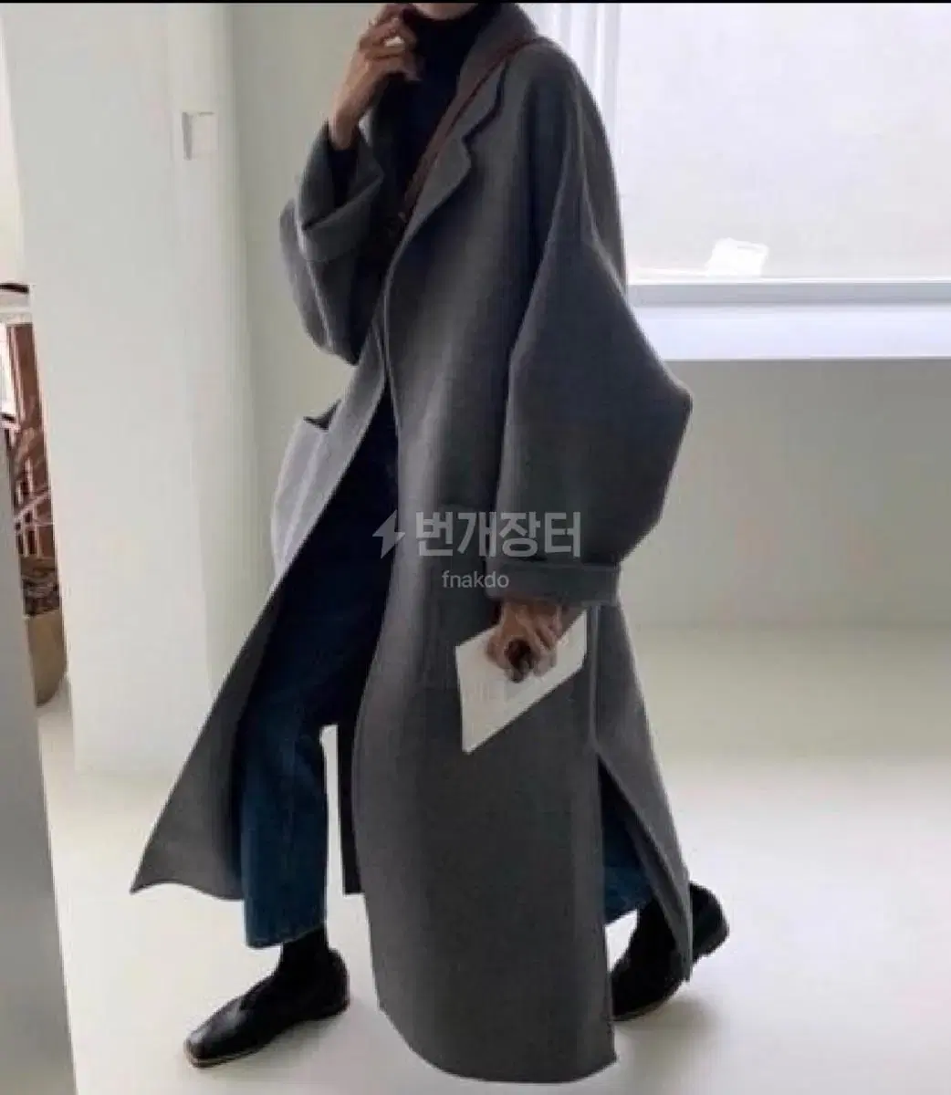 Feminine Carol Long Handmade Coat_Grey