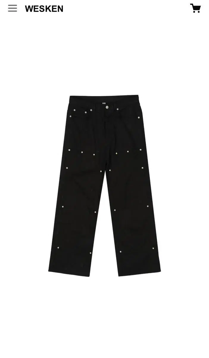 WESKEN LOGO EMBROIDERY STUDDED PANTS3 sizes