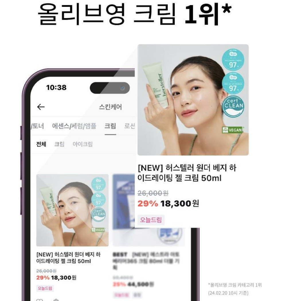 화잘먹 하이드레이팅 젤 크림 50ml 수부지 수분크림 피부 진정 탄력