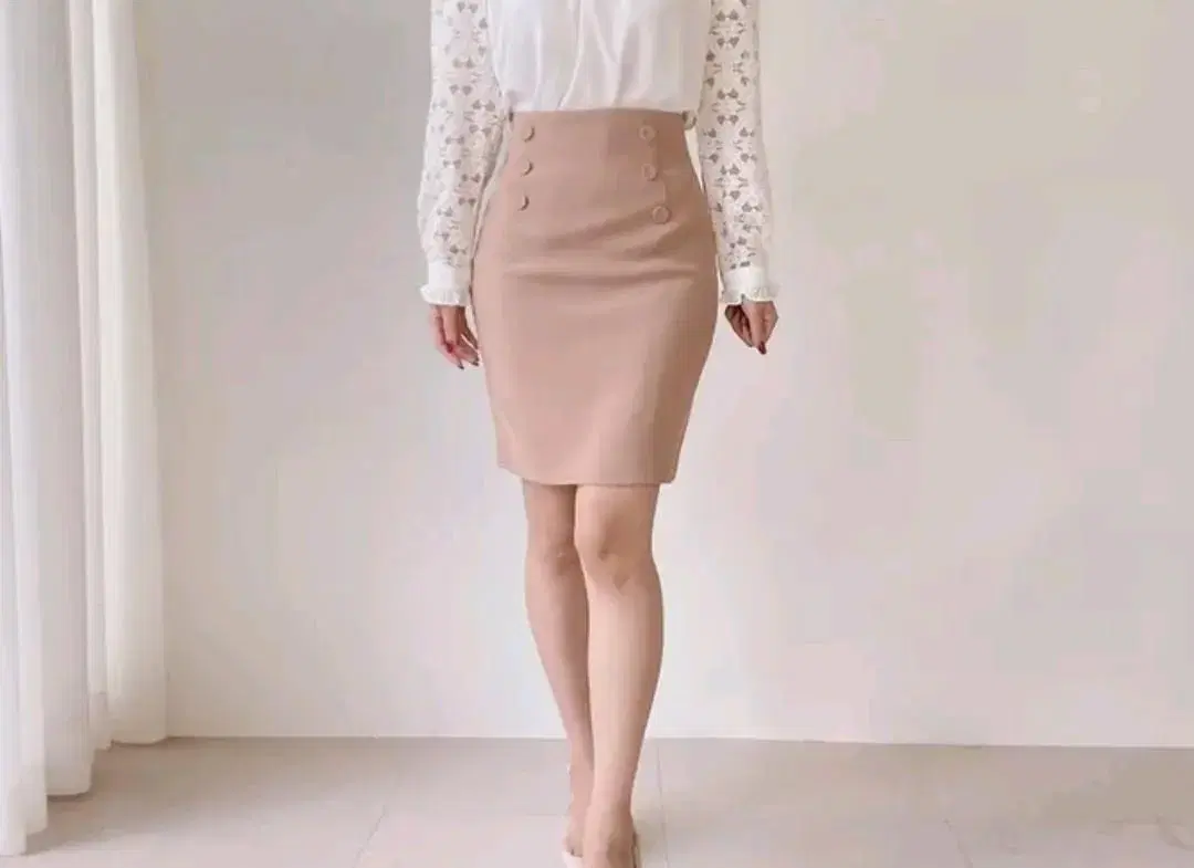 Office Wear H-Line Pencil Midi Skirt