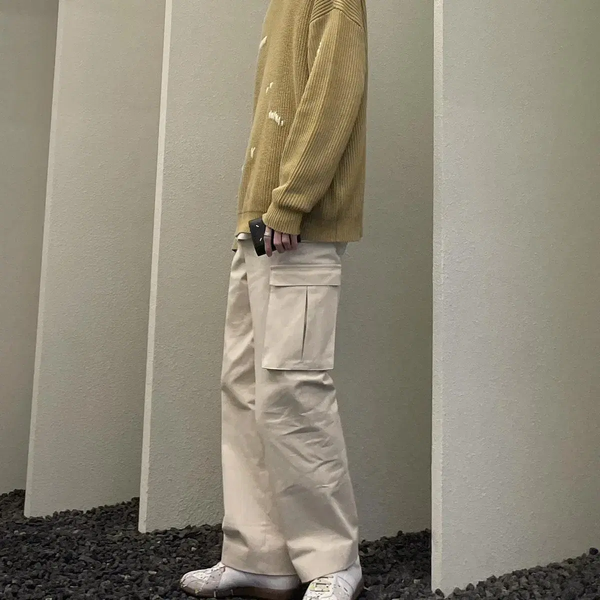 STU x LLUD Cream Cargo Pants s