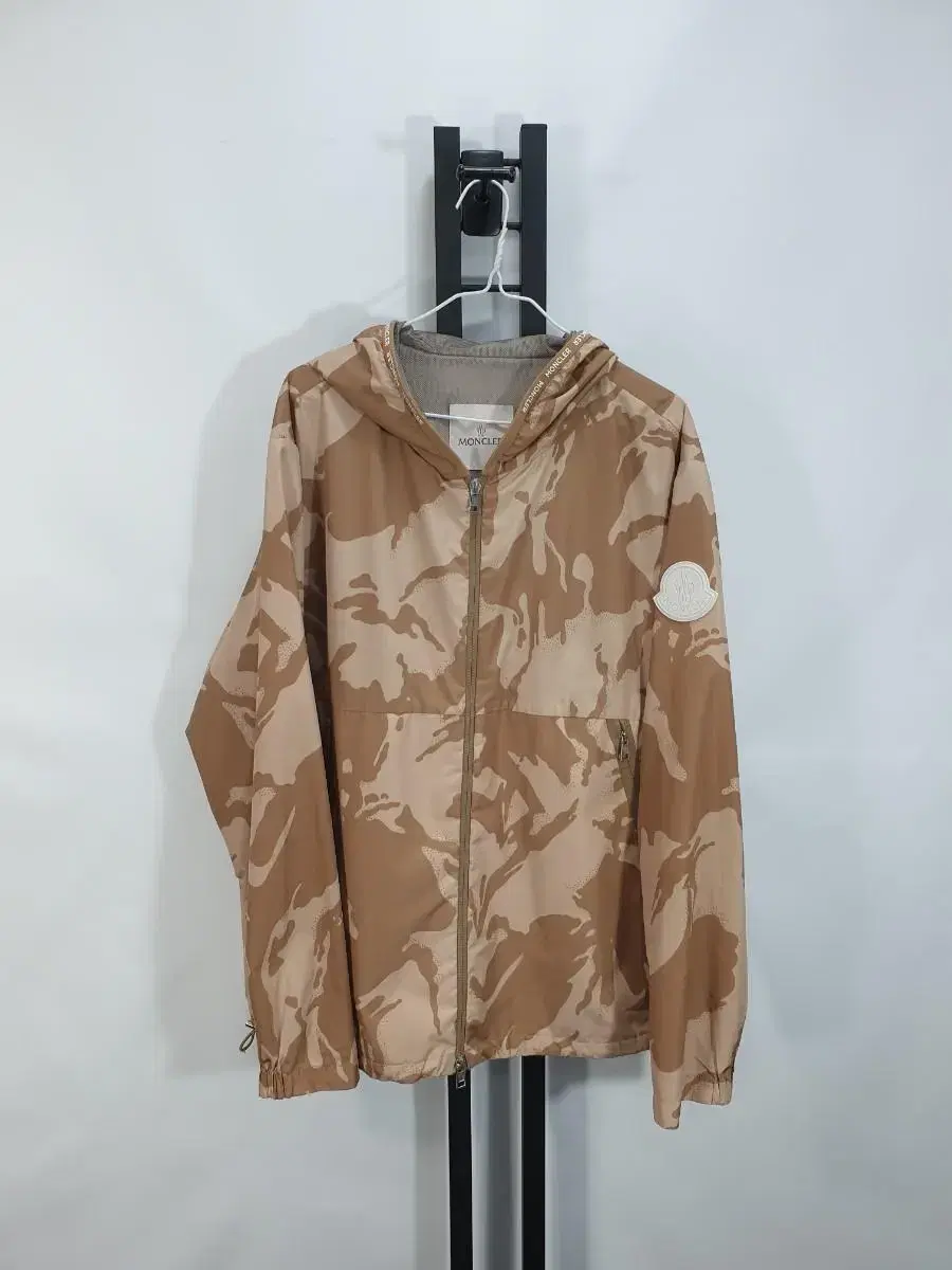 Moncler Windbreaker Beige Camo Big Logo Patch Jacket 4